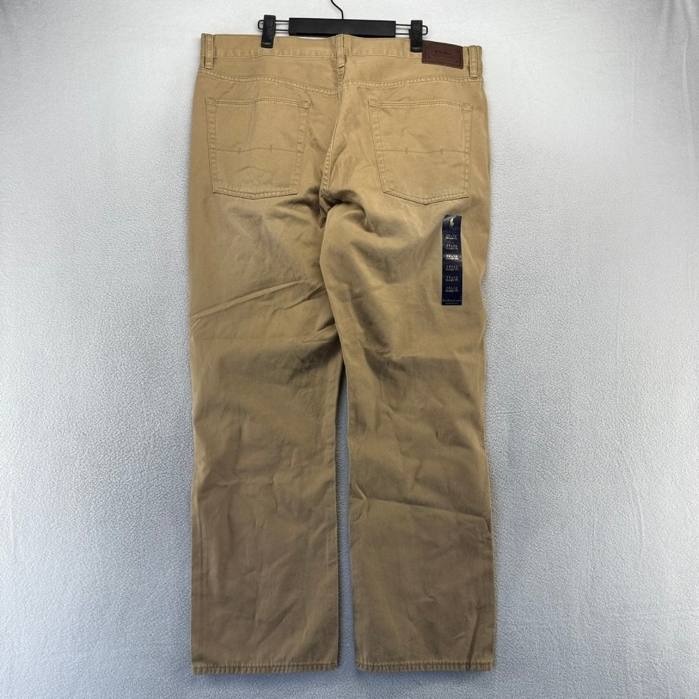 Polo Ralph Lauren Pants Mens 38x30 Brown Chino Khaki Straight Deadstock Vintage